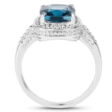 2.50 Carat Genuine London Blue Topaz .925 Sterling Silver Ring