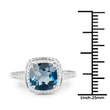 2.50 Carat Genuine London Blue Topaz .925 Sterling Silver Ring