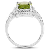 2.15 ct. Genuine Peridot .925 Sterling Silver Ring