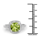 2.15 ct. Genuine Peridot .925 Sterling Silver Ring