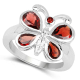 2.80 Carat Genuine  Garnet .925 Sterling Silver Ring