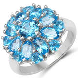 4.84 Carat Genuine Blue Topaz .925 Sterling Silver Ring