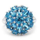 4.84 Carat Genuine Blue Topaz .925 Sterling Silver Ring