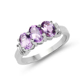 1.29 Carat Genuine Amethyst .925 Sterling Silver Ring