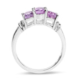 1.29 Carat Genuine Amethyst .925 Sterling Silver Ring