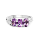 1.29 Carat Genuine Amethyst .925 Sterling Silver Ring