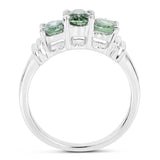 1.95 Carat Genuine Green Sapphire .925 Sterling Silver Ring