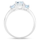 1.84 Carat Genuine Aquamarine .925 Sterling Silver Ring