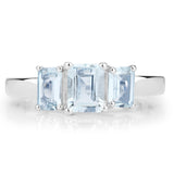 1.84 Carat Genuine Aquamarine .925 Sterling Silver Ring