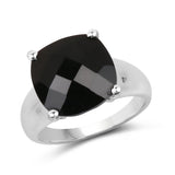 6.05 ct. Genuine Black Onyx .925 Sterling Silver Ring