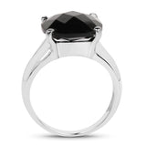 6.05 ct. Genuine Black Onyx .925 Sterling Silver Ring