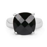 6.05 ct. Genuine Black Onyx .925 Sterling Silver Ring