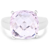 6.28 ct. Genuine Pink Amethyst .925 Sterling Silver Ring