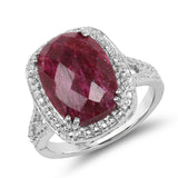 7.60 ct. Dyed Ruby .925 Sterling Silver Ring