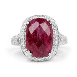 7.60 ct. Dyed Ruby .925 Sterling Silver Ring