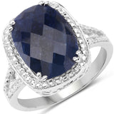 8.35 ct. Dyed Sapphire .925 Sterling Silver Ring