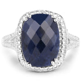 8.35 ct. Dyed Sapphire .925 Sterling Silver Ring