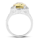 5.54 Carat Genuine Lemon Quartz .925 Sterling Silver Ring
