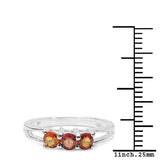 0.54 Carat Genuine Orange Sapphire .925 Sterling Silver Ring