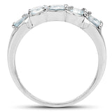 1.10 ct. Genuine Aquamarine .925 Sterling Silver Ring