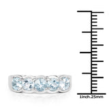 1.10 ct. Genuine Aquamarine .925 Sterling Silver Ring