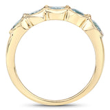 14K Yellow Gold Plated 1.60 Carat Genuine Blue Topaz .925 Sterling Silver Ring