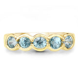 14K Yellow Gold Plated 1.60 Carat Genuine Blue Topaz .925 Sterling Silver Ring