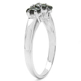 1.05 Carat Genuine Black Sapphire .925 Sterling Silver Ring
