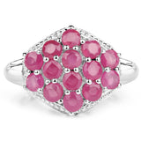 1.82 Carat Glass Filled Ruby .925 Sterling Silver Ring