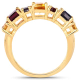 2.68 Carat Genuine Multi Stones .925 Sterling Silver Ring