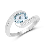 1.60 ct. Genuine Blue Topaz .925 Sterling Silver Ring