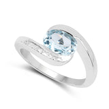 1.60 ct. Genuine Blue Topaz .925 Sterling Silver Ring