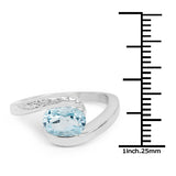 1.60 ct. Genuine Blue Topaz .925 Sterling Silver Ring