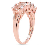14K Rose Gold Plated 2.15 Carat Genuine Morganite .925 Sterling Silver Ring