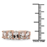 14K Rose Gold Plated 2.15 Carat Genuine Morganite .925 Sterling Silver Ring