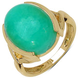 14K Yellow Gold Plated 7.80 Carat Genuine Crysopharse .925 Sterling Silver Ring