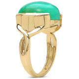 14K Yellow Gold Plated 7.80 Carat Genuine Crysopharse .925 Sterling Silver Ring