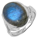 10.80 ct Genuine Labradorite .925 Sterling Silver Ring