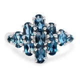 2.59 Carat Genuine London Blue Topaz .925 Sterling Silver Ring