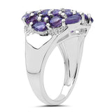 4.00 Carat Genuine Amethyst .925 Sterling Silver Ring