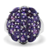 4.00 Carat Genuine Amethyst .925 Sterling Silver Ring