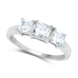 2.62 Carat Genuine Blue Topaz and White Diamond .925 Sterling Silver Ring