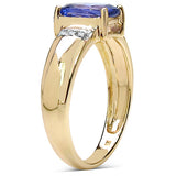 1.24 Carat Tanzanite & White Diamond 10K Yellow Gold Ring