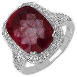 7.45 Carat Genuine Ruby .925 Sterling Silver Ring