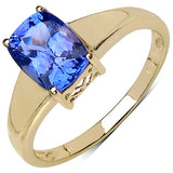 1.40 Carat Genuine Tanzanite 10K Yellow Gold Ring
