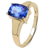 1.40 Carat Genuine Tanzanite 10K Yellow Gold Ring