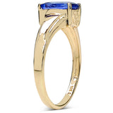 1.40 Carat Genuine Tanzanite 10K Yellow Gold Ring