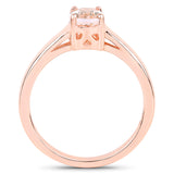 0.70 Carat Genuine Morganite .925 Sterling Silver Ring