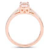 14K Rose Gold Plated 0.70 Carat Genuine Morganite .925 Sterling Silver Ring