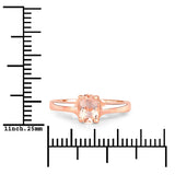 14K Rose Gold Plated 0.70 Carat Genuine Morganite .925 Sterling Silver Ring